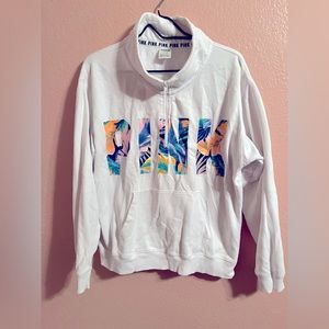 PINK Victoria's Secret off-white cotton/poly sweatshirt, women's